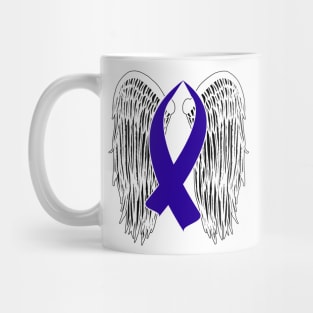 Winged Awareness Ribbon (Dark Blue) Mug